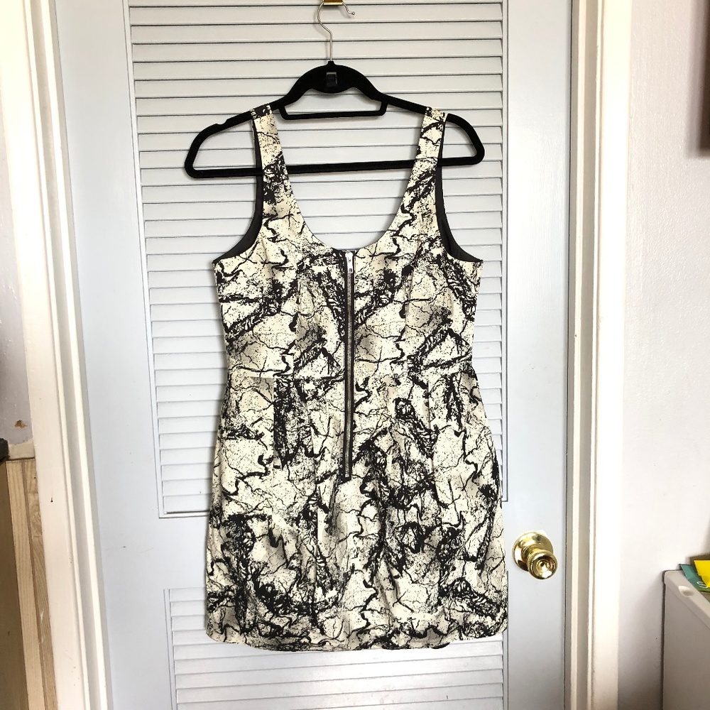 H&M cracked print front-zip dress